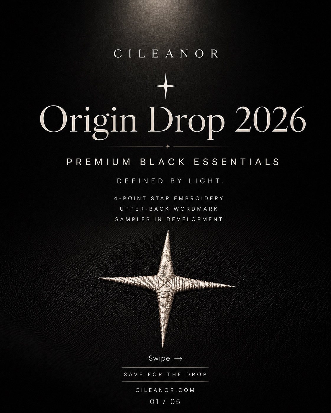 CILEANOR Origin Drop 2026 premium black essentials teaser